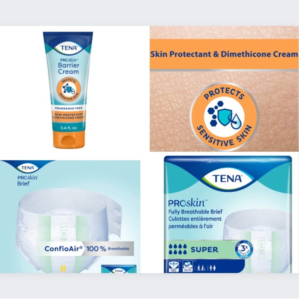 🆑 Bundle! Tena Unisex Brief 1 Sample Size XL & Barrier Cream for Incontinence